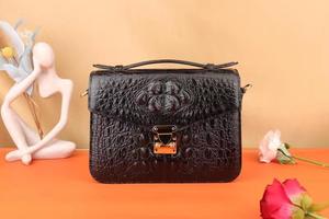 กระเป๋าสะพายข้าง/กระเป๋าถือหนังลายหัวกะโหลกจระเข้สไตล์เรโทร - Product Image 5