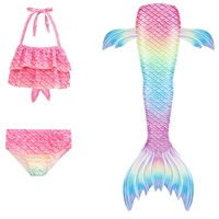 Maillot de bain queue de sirène d'été pour filles, tenue de performance, costume de cosplay, maillot de bain pour enfants, grande taille, kit en polyester