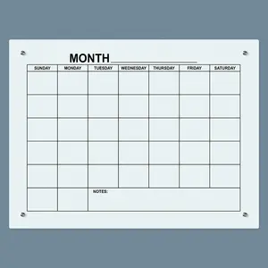 Glas Whiteboard Maandelijkse Kalender Grote Muur Kalender White Board Droge Wissen Planner Frameloze Planner Voor Home School Office