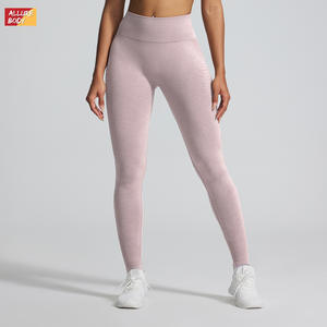 Leggings de yoga sans couture pour femmes Allure Body, taille haute, extensibles et doux, pantalon de fitness rose clair 2024 - Product Image 1