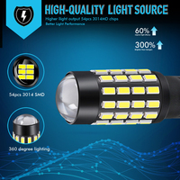 T10 3014 54 SMD Led W5W Canbus Ampoule 194 168 3014 Puce Blanc BA9S T4W 12-24V Auto Lampe pour Voiture Intérieur Lecture et Parking Lumière