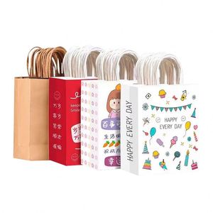 Custom Reusable Craft Kraft <b>Paper</b> Bags with Twist Handle Colorful for Promotions and Supermarkets Birthday Favour Candy Treats - Product Image 1