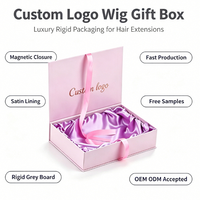 Boîte à perruques de luxe avec logo personnalisé, boîte cadeau en papier avec doublure en satin, boîte d'emballage multicolores pour extensions de cheveux, pour mèches de cheveux humains