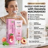 Dentifrice pour adultes à la niacinamide, parfum pêche et menthe, blanchissant, nettoyage en profondeur, haleine fraîche, dentifrice blanchissant pour la maison