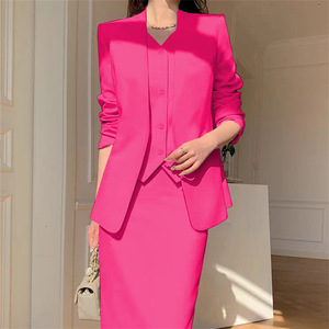 Robe élégante en deux pièces pour femmes, taille S-3XL, printemps-automne, grande taille, décontractée, <span class=keywords><strong>banlieue</strong></span>, vêtements d'affaires, matière polyester - Product Image 5