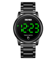 Jam Tangan Digital SKMEI 1684 Terbaru dengan Layar LED Binari, Bahan Stainless Steel 304 dan Kulit Asli untuk Olahraga
