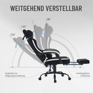 Grande chaise <span class=keywords><strong>de</strong></span> <span class=keywords><strong>bureau</strong></span> confortable d'une capacité <span class=keywords><strong>de</strong></span> charge <span class=keywords><strong>de</strong></span> <span class=keywords><strong>150</strong></span> <span class=keywords><strong>kg</strong></span> Chaise PC Gamer à large assise Chaise <span class=keywords><strong>de</strong></span> jeu noire en tissu respirant avec repose-pieds - Product Image 4