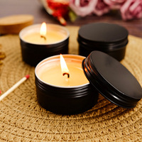 Petites bougies décoratives Amazon, fournitures, bougies parfumées, coffret cadeau de luxe noir, étain 3 festival cire de soja bougies parfumées