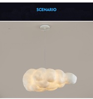 Awan Gantung Plafon dengan Lampu LED untuk Dekorasi Atap Restoran Mal Lampu Awan Kapas Sutra untuk Dekorasi Gantung Pernikahan