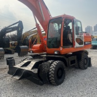 Excavatrice d'occasion d'origine coréenne Doosan DH210 DH210W-7, 21 tonnes, machine de terrassement hydraulique lourde sur roues, à vendre