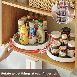 Estante para especias, armario de despensa, plato giratorio, bandeja de almacenamiento de cocina, organizador giratorio, estante redondo, estante de almacenamiento de condimentos de <span class=keywords><strong>2</strong></span> niveles - Product Image 5