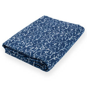 Vente en gros 100% coton bloc indigo imprimé floral sergé tissu imprimé à la main pour la décoration intérieure rideaux vêtements - Product Image 6