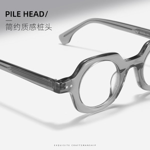 กรอบแว่นตาอะซิเตททรงไม่สมมาตร ยูนิเซ็กซ์ กรอบเต็ม เลนส์ใส ผลิตที่ตานหยาง - Product Image 3