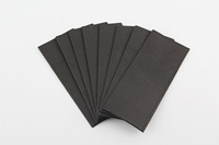 Serviettes de table en papier Airlaid noires personnalisées avec logo de restaurant, 1 pli, 33x40cm, style sac, décoration de table