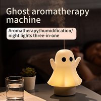 Diffuseur d'arômes ultrasonique électrique en plastique coloré de style fantôme avec 7 modes LED, portable pour la maison, les voyages et le bureau