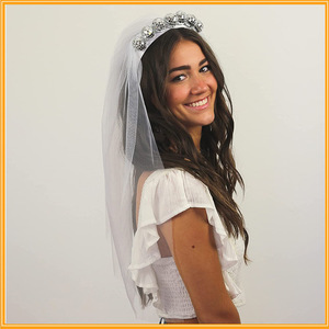 Fascia per Capelli da Sposa per Addio al Nubilato con Velo, Specchio e Palla Disco - Vendita all'Ingrosso - Product Image 2