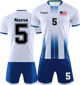 ชุดเสื้อฟุตบอลและกางเกงขาสั้นผ้าโพลีเอสเตอร์ 100% สำหรับฤดูร้อน แบบสั่งทำได้ พร้อมชื่อ หมายเลข และโลโก้ - Product Image 1