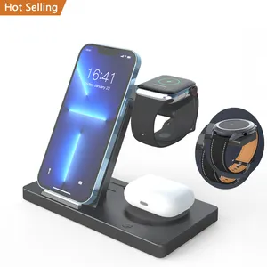 New Tech Branded Wireless Charger Mobile Phone&Smart Watch&Headset 15W Qi Fast Charger Station For Iphone and Samsung Watch