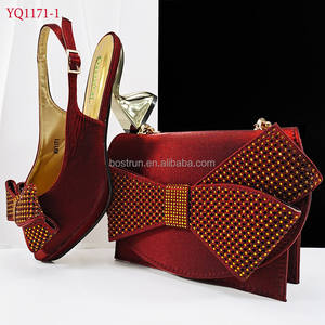 YQ1171 chaussures et sacs de qualité <span class=keywords><strong>italienne</strong></span> pour femmes chaussures de mariée de <span class=keywords><strong>luxe</strong></span> talon carré bout ouvert sans lacet ensembles de chaussures de haute qualité - Product Image 4