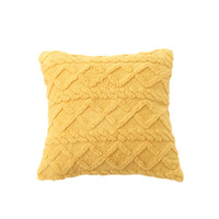 Housse de coussin en jacquard tridimensionnel en peluche de couleur unie simple moderne oreiller géométrique pour la lecture et le repos au lit