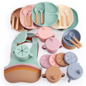 Neuheiten Baby produkte, die Best Suction Kids Plate Bowl Kleinkind Sippy Cup Verifizierte Lieferanten für Baby-Fütterung sset verkaufen