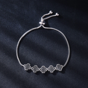 Hoge Kwaliteit Cz Zirkonia Kristal Glijbaan Verstelbare Hiphop Kruis Armband Trendy Bruiloft Sieraden Cadeau Voor Rhodium Waterdruppel - Product Image 4