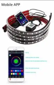 LED Remote APP Control RGB LED Strip Under Automobile Chassis Tube Underbody System Neon Light Car Underglow Flexible Strip