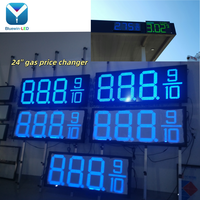 Panneaux d'affichage LED double face IP65 de 12 pouces rouge bleu ambre vert pour stations-service