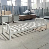 Cadre de lit simple en métal blanc robuste, moderne et solide en acier, taille Queen, pour salon, appartements King, Double et Twin