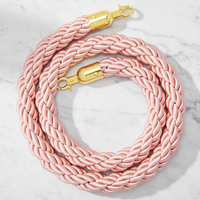 Cordon torsadé pour poteau de guidage 1,5 m avec mousqueton métallique doré, cordon de remplacement pour barrière de contrôle de foule, disponible en plusieurs couleurs, personnalisation possible