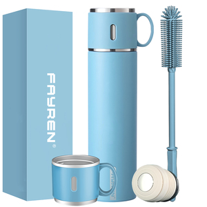 ชุดขวดน้ำพรีเมี่ยม fayren ขวดฉนวนสุญญากาศสแตนเลสฝา2-in-1เหมาะสำหรับใช้ส่วนตัวและให้เป็นของขวัญ - Product Image 1