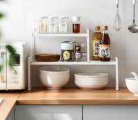 Meuble de rangement mobile de style japonais, étagère de rangement à plusieurs niveaux pour comptoir de cuisine, en acier au carbone, gain de place, de la marque Source Factory