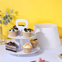 Présentoir à gâteaux en carton pour le thé, support famille de thé de l'après-midi, Portable, multi-couches, rangement, boîte d'emballage avec ustensiles
