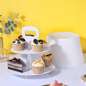 Soporte de cartón para Tartas, caja de almacenamiento portátil de varias capas para postres, tartas, té de la tarde familiar - Product Image 3