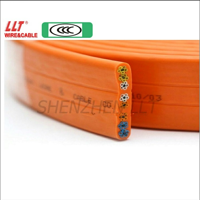 Custom 48 Core Copper Conductor TVVBP PVC Insulated Shielded Flat Elevator Cable for High-Rise Lift