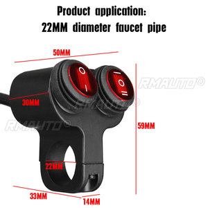 Interrupteurs de moto, bouton de klaxon, bouton de clignotant ON/OFF, commande d'interrupteur pour guidon de moto électrique Yamaha, interrupteur de lumière - Product Image 3