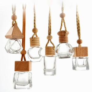 5ml 6ml 8ml 10ml Tapa de madera Vidrio vacío Coche Colgante Perfume Botella Difusor con sello de corona - Product Image 5