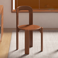 Silla de Comedor de Madera Maciza Minimalista de Estilo Retro de Mediados de Siglo, Diseño Ecológico, Estilo de Lujo Ligero para Cafeterías y Restaurantes