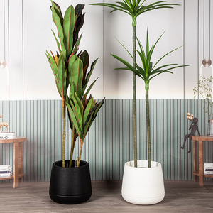 Pot de <span class=keywords><strong>Fleur</strong></span> en Plastique Double Couche pour Plante Artificielle Épais, avec Plateau, <span class=keywords><strong>Grand</strong></span> Jardinier d'Intérieur pour Bureau et Pépinière - Product Image 5