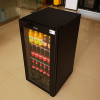 Réfrigérateur-congélateur portable de bar, mini-réfrigérateur à porte vitrée simple, 108 L, petite taille, 108 L, température unique, pour la vente, portable