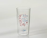 Gobelet en verre Lelyi INS simple avec graffiti dessiné à la main, gobelet à boisson froide créatif et élégant de haute qualité