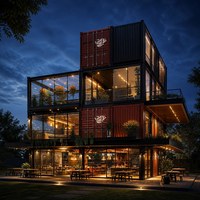 Structure en acier commerciale, hôtel mobile, villa préfabriquée modulaire, maison de vacances, abri d'été