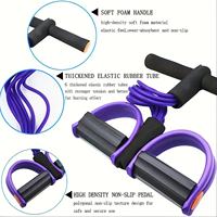 Bandes de résistance élastiques pour les pieds, antidérapantes, violettes, 6 tubes, haute qualité, pour la maison, fitness, pédale de traction pour abdominaux