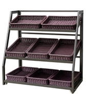 Verplaatsbaar nieuw design groentenrek supermarkt display fruitrek met wielen