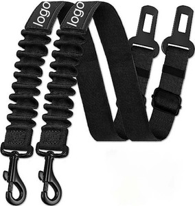 Correa de Seguridad para Mascotas en el Auto, de Nailon Negro, Ajustable y Retráctil, para Perros y Gatos - Product Image 1