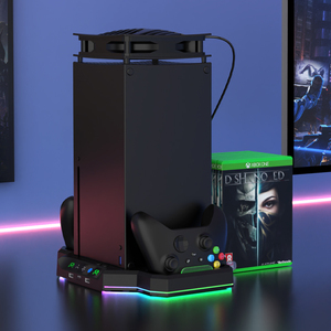 Support de refroidissement RVB multifonctionnel <span class=keywords><strong>X</strong></span> <span class=keywords><strong>Box</strong></span> pour <span class=keywords><strong>Console</strong></span> <span class=keywords><strong>X</strong></span> <span class=keywords><strong>Box</strong></span> Series <span class=keywords><strong>X</strong></span> Station de charge à double contrôleur avec batterie - Product Image 5