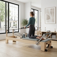Celux Premium Verstellbares Pilates Reformer Set mit Leiter und Barrel aus Ahornholz – Maßgeschneiderter Pilates Stuhl für Zuhause/Studio