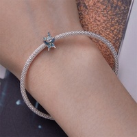 Youchuang mode 3d bricolage petits bijoux en vrac meilleur ami breloque accessoires bleu bracelet émail papillon 925 perles d'argent breloques
