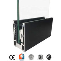 Garde-corps extérieur en aluminium et verre, profilé en U en aluminium pour garde-corps en verre, base de profilé en U avec support de garde-corps d'escalier réglable