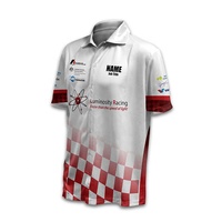 Boutonné personnalisé Chemises Crew en vente en gros Polos de voiture à manches courtes respirants Chemises Crew de course à sublimation